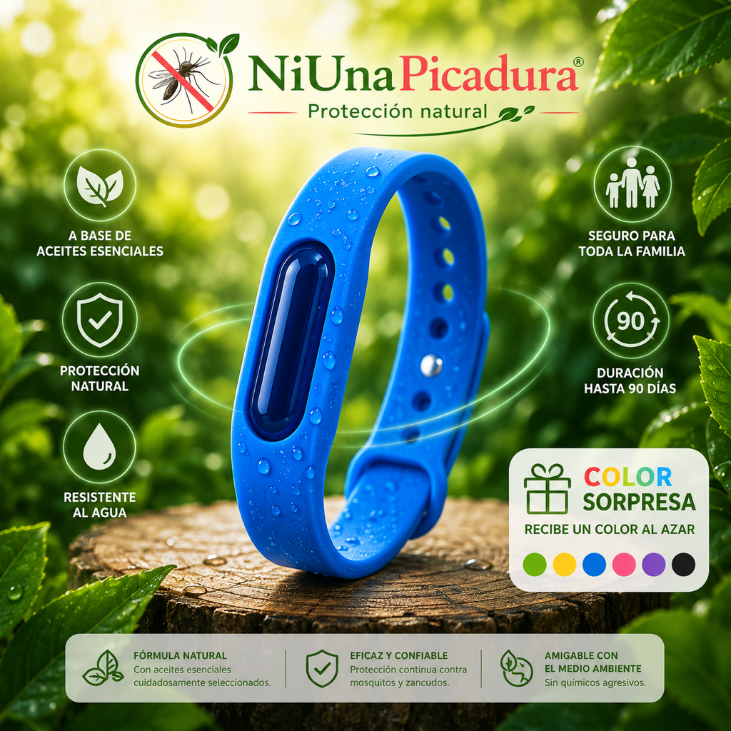 🦟 Pulsera Antimosquitos Natural NiUnaPicadura®